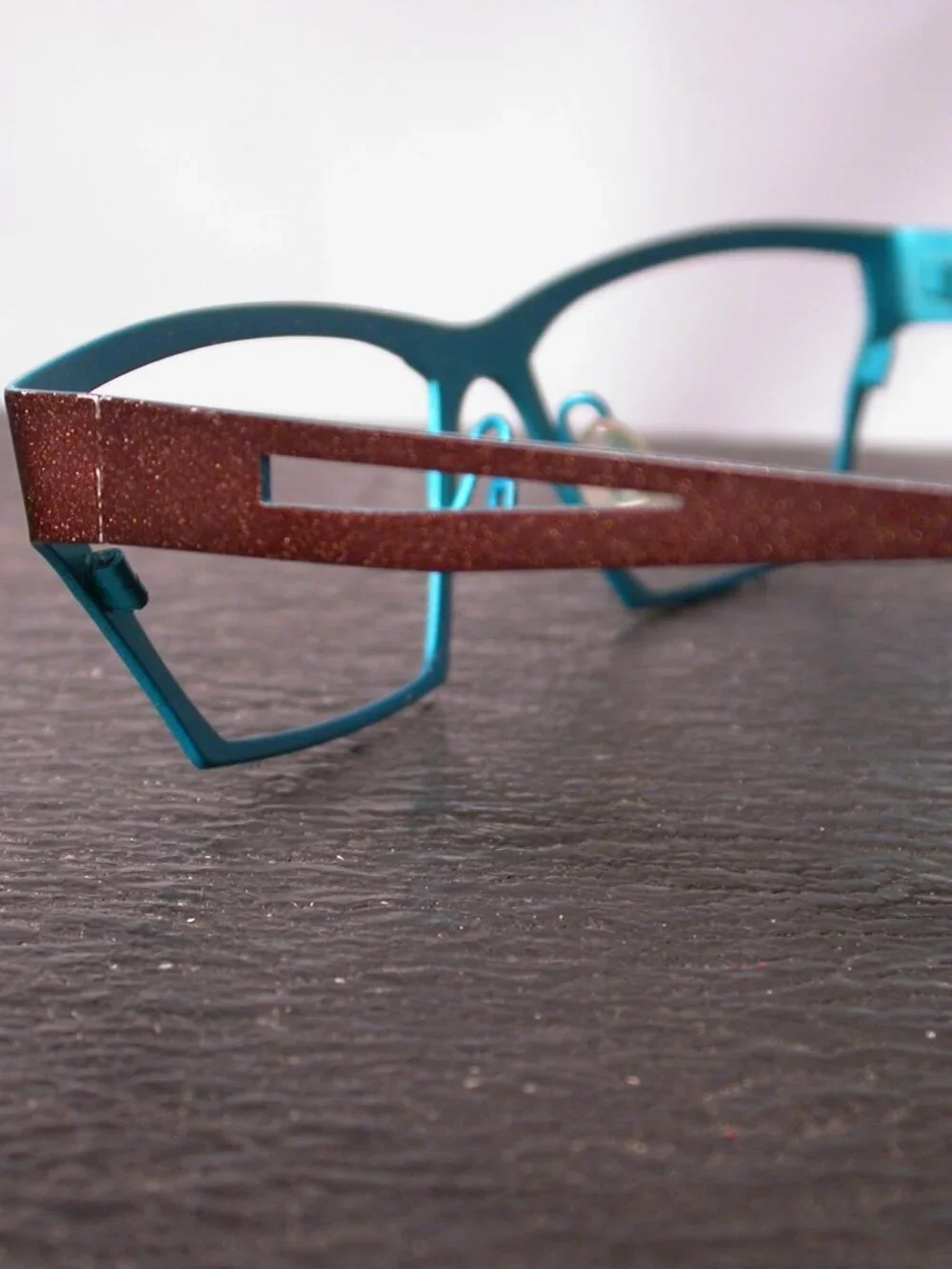 Theo Oracle Brown and Blue Modern Art Eyeglasses Spectacles  Made in Belgium
